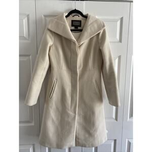 Mackage Womens Medium Ivory Cream Wool Cashmere Long‎ Line Pea Coat